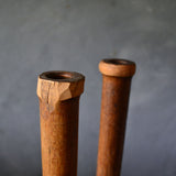Wooden Spool Candle Holder Set