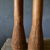 Wooden Spool Candle Holder Set