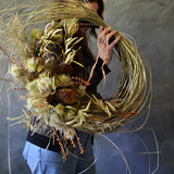 Dried Floral Wreath - Banksia + Grasses