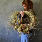 Dried Floral Wreath - Banksia + Grasses