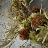 Dried Floral Wreath - Banksia + Grasses