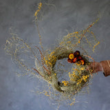 Dried Floral Wreath - Wild Mimosa
