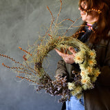 Dried Floral Wreath - Wild Montbretia