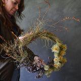 Dried Floral Wreath - Wild Montbretia