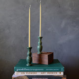Vintage Candle Holders - Green Marble