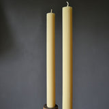 Beeswax Candle - Ribbed Set of 2